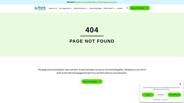 Screenshot of the The Rank Foundation Limited website