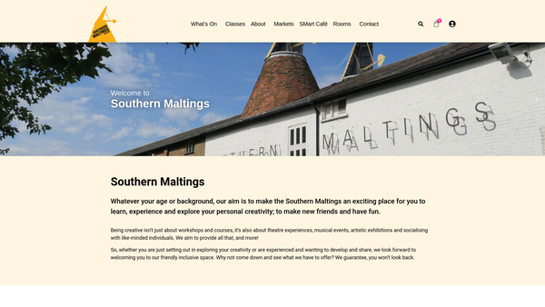 Screenshot of the Ware Arts Centre Limited website