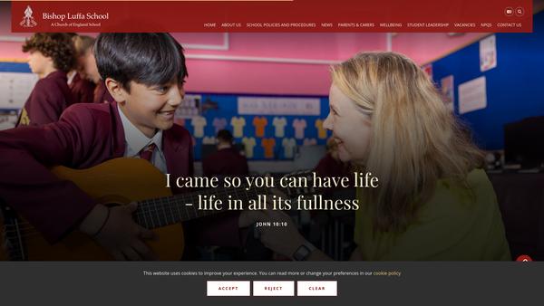 Screenshot of the Bishop Luffa School Parents And Friends Association website