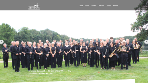 Screenshot of the Eynsford Concert Band website