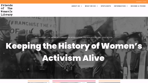 Screenshot of the Friends Of The Women's Library website