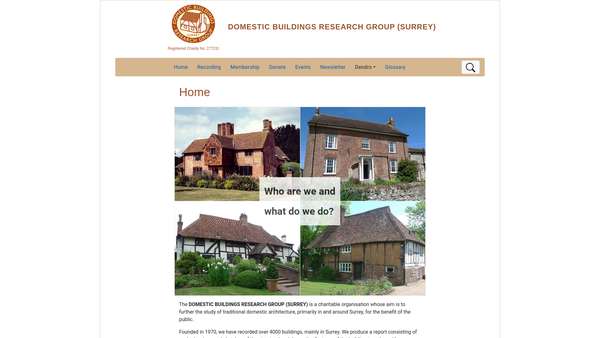 Screenshot of the Domestic Buildings Research Group (Surrey) website