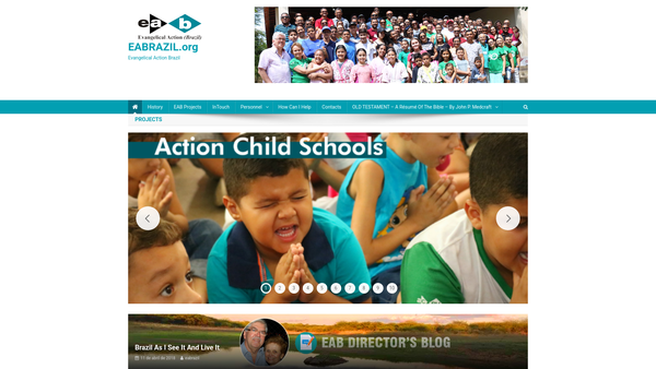 Screenshot of the Evangelical Action (Brazil) website