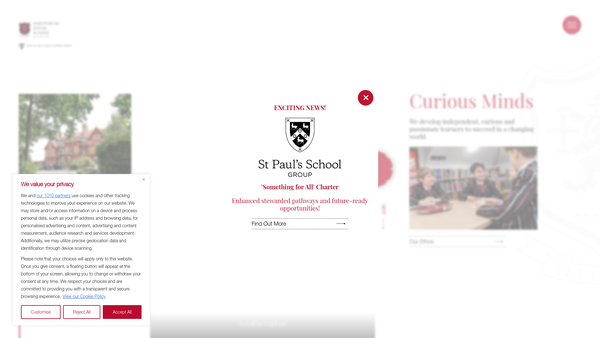 Screenshot of the Shrewsbury House School Trust Limited website