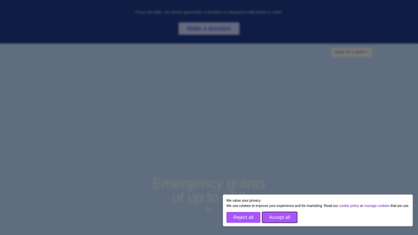 Screenshot of the Madad UK (Muk) website