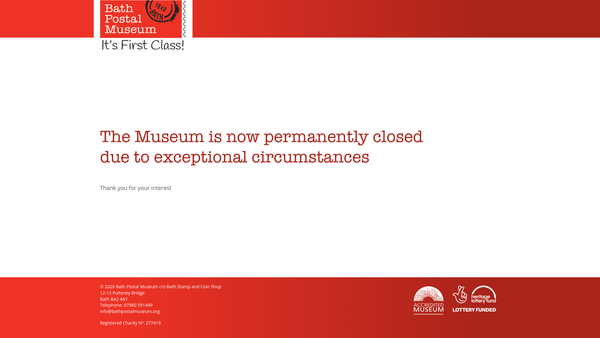 Screenshot of the Bath Postal Museum website
