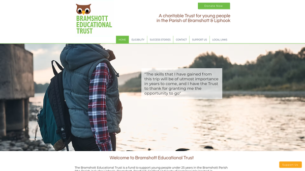 Screenshot of the Bramshott Educational Trust website