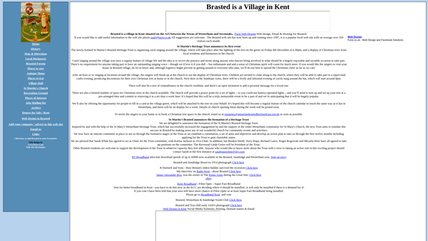Screenshot of the Brasted Village Hall website