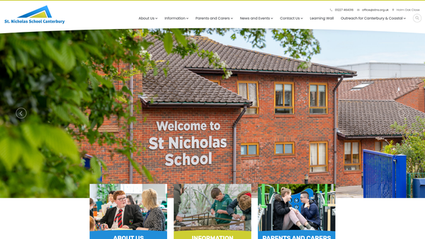 Screenshot of the Friends Of St Nicholas Special School website