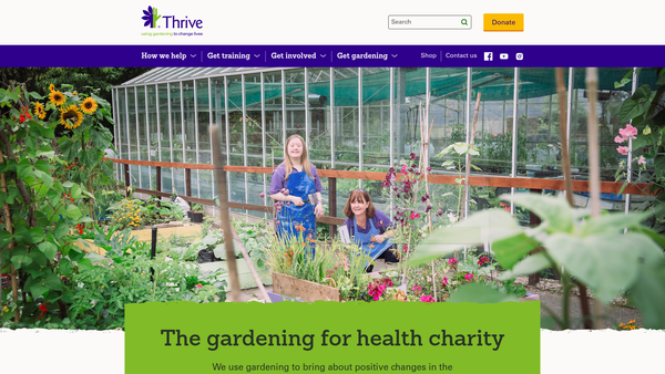 Screenshot of the Society For Horticultural Therapy website