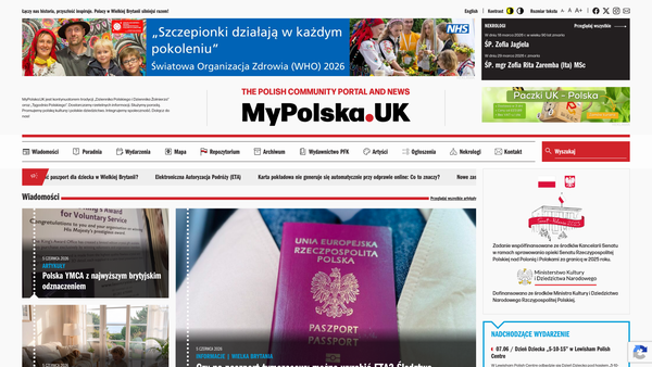 Screenshot of the Polish Cultural Foundation Limited website