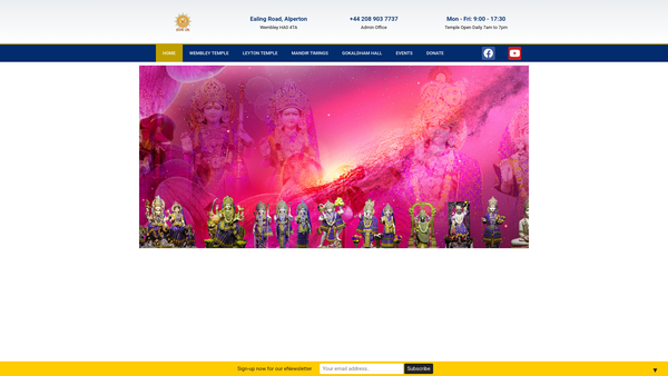 Screenshot of the Shri Vallabh Nidhi - UK website