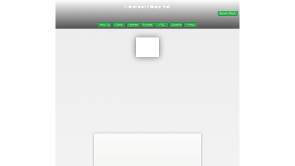 Screenshot of the Chineham Village Hall And Recreation Ground Charity website