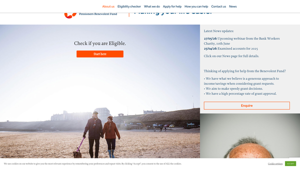 Screenshot of the The Natwest Group Pensioners Benevolent Fund website