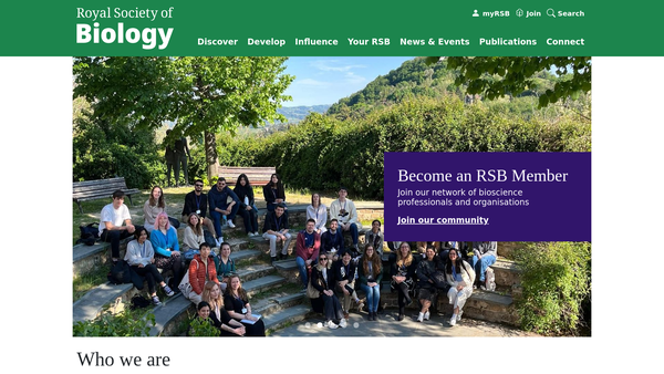 Screenshot of the The Royal Society Of Biology website