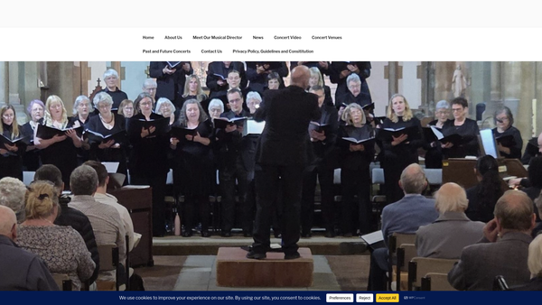 Screenshot of the Dover Choral Society website