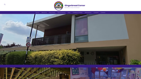 Screenshot of the Gingerbread Corner website