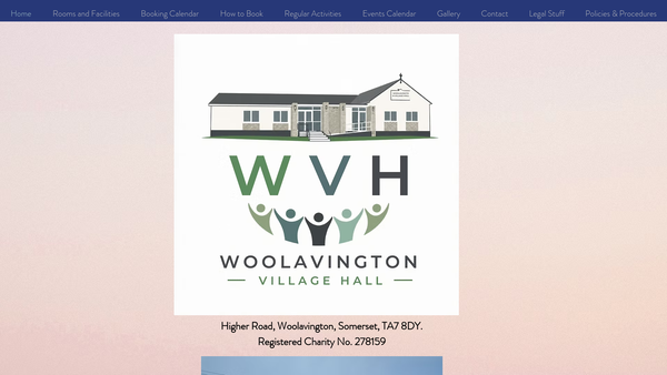 Screenshot of the Woolavington New Village Hall website
