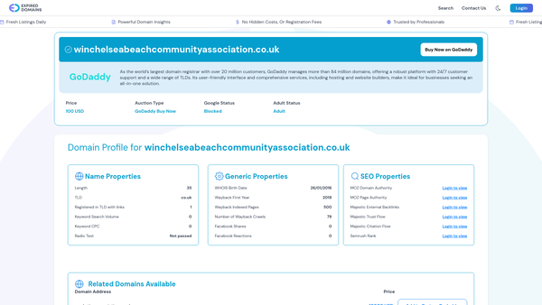 Screenshot of the The Winchelsea Beach Community Association website