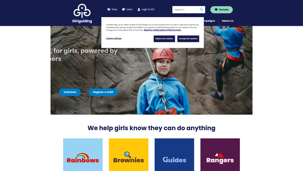 Screenshot of the East Preston District Of The Guide Association website