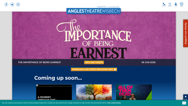 Screenshot of the Wisbech Angles Theatre Council website