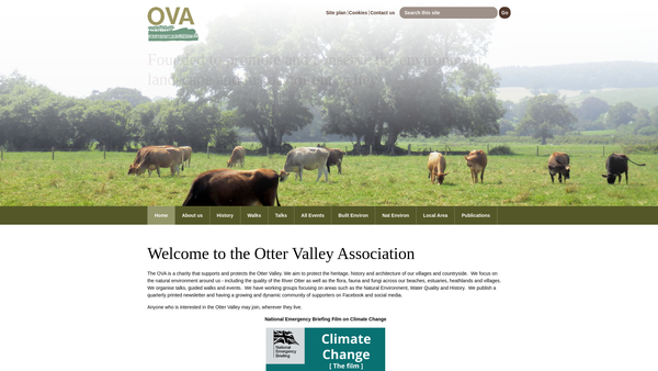 Screenshot of the Otter Valley Association website