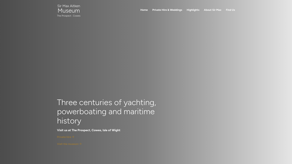 Screenshot of the The Sir Max Aitken Museum website
