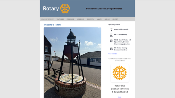 Screenshot of the The Burnham-On-Crouch And Dengie Hundred Rotary Club website