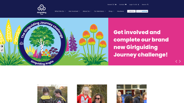 Screenshot of the Anglia Region Of The Guide Association website