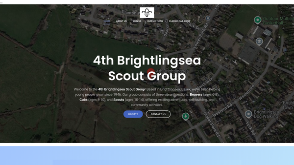 Screenshot of the 4th Brightlingsea Scout Group website