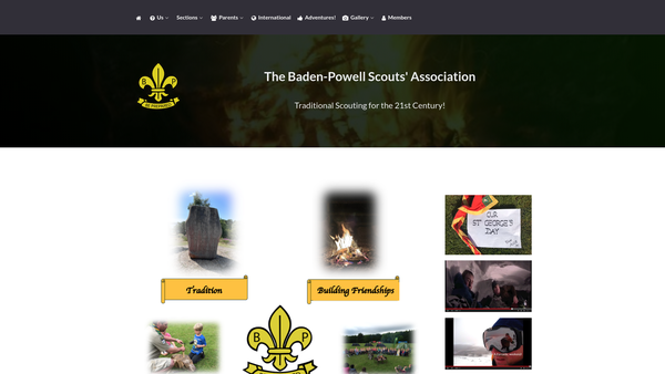 Screenshot of the Baden-Powell Scouts' Association website