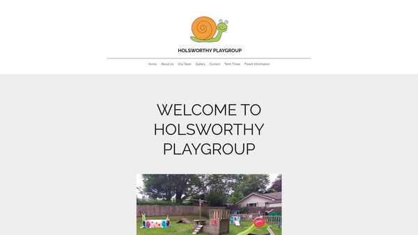Screenshot of the Holsworthy Pre-School Playgroup website