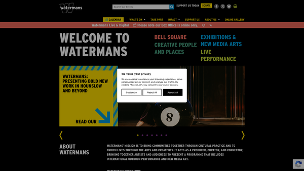 Screenshot of the Watermans Development Trust website