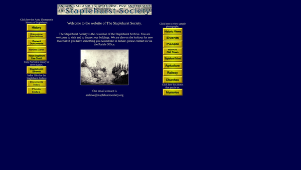 Screenshot of the The Staplehurst Society website