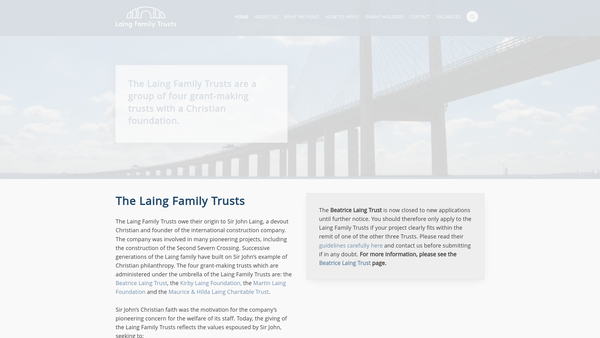 Screenshot of the Reculver Charitable Trust website