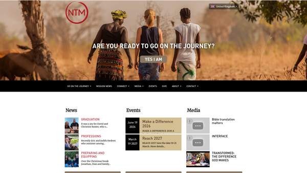 Screenshot of the New Tribes Mission website