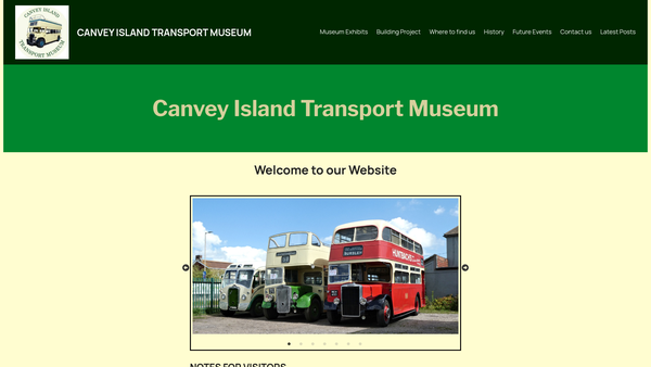 Screenshot of the Castle Point Transport Museum Society website