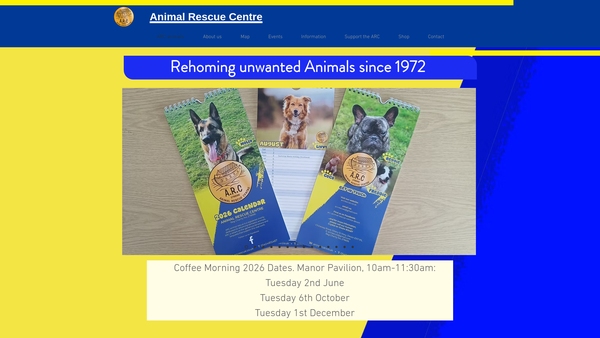 Screenshot of the Sidmouth Animal Welfare Society And Animal Rescue Centre website