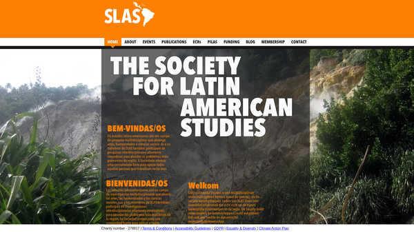 Screenshot of the The Society For Latin American Studies website