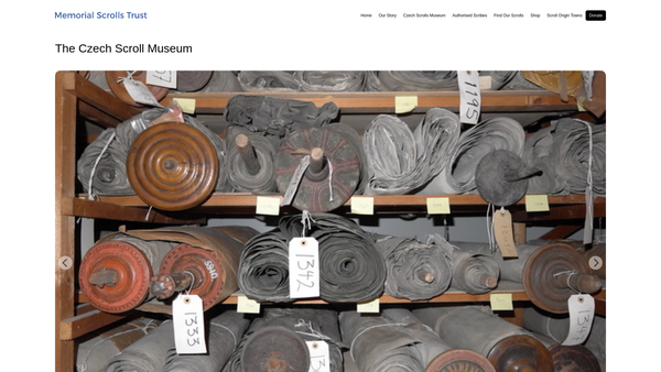 Screenshot of the Memorial Scrolls Trust website