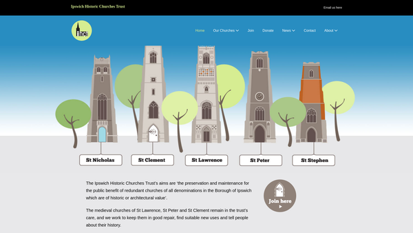 Screenshot of the The Ipswich Historic Churches Trust website