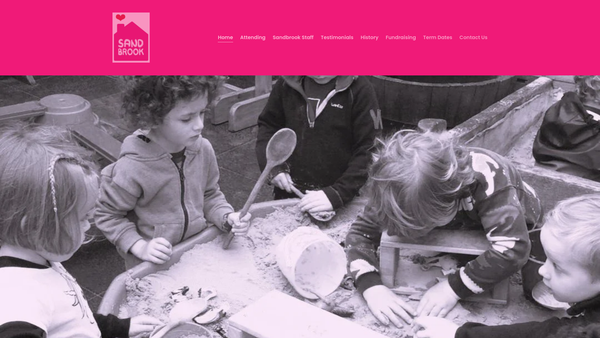 Screenshot of the Sandbrook Community Playgroup Limited website