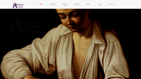 Screenshot of the The Harrow Decorative And Fine Arts Society website