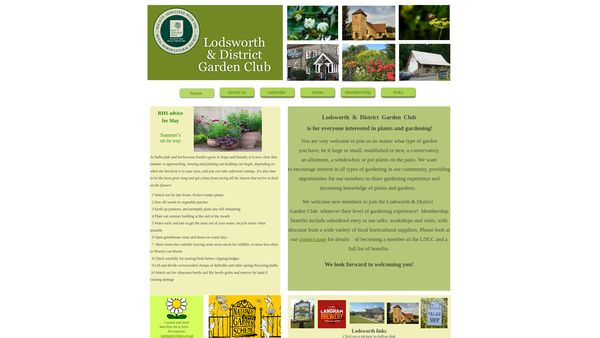 Screenshot of the Lodsworth And District Garden Club website