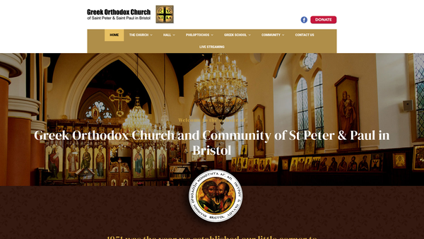 Screenshot of the Greek Orthodox Community Of Bristol website