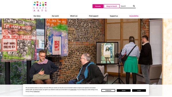 Screenshot of the Shape London website