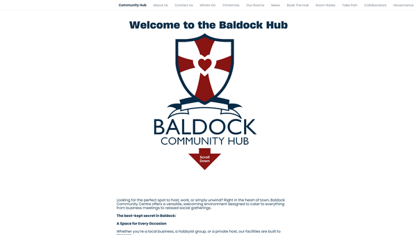Screenshot of the Baldock Community Association website