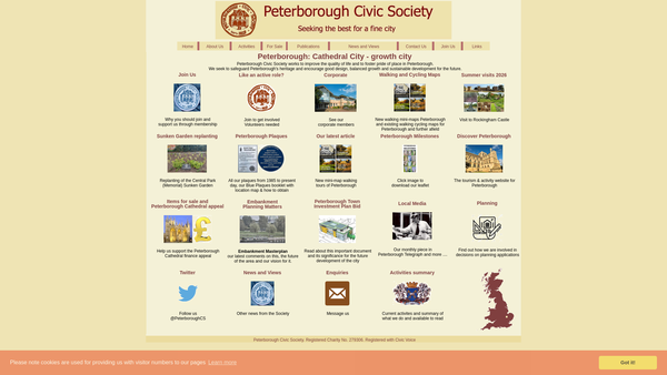 Screenshot of the The Peterborough Civic Society website