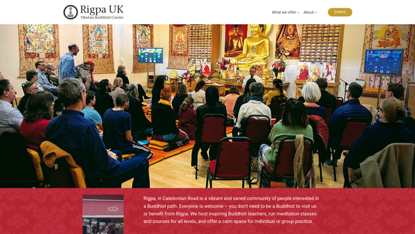 Screenshot of the Rigpa Fellowship website