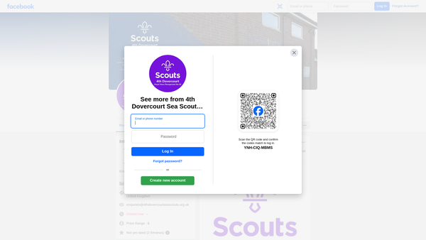 Screenshot of the 4th Dovercourt Scout Group website